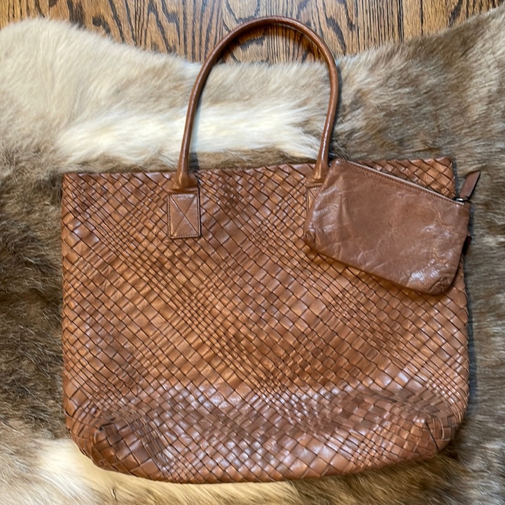 FALOR weaved brown purse extra large perfect